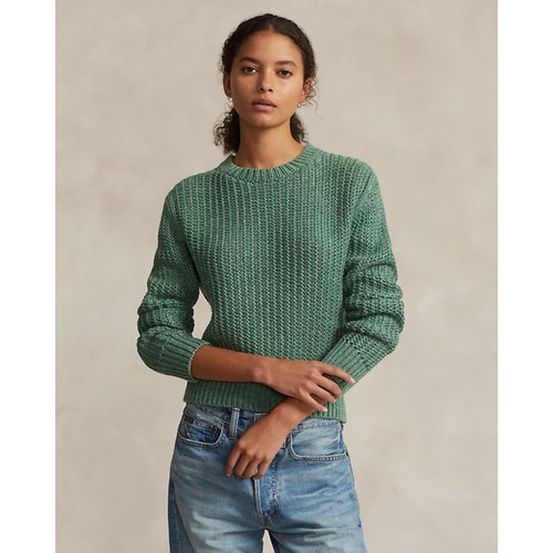 폴로 랄프로렌 Openwork Cotton-Blend Crewneck Sweater