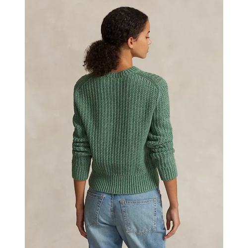 폴로 랄프로렌 Openwork Cotton-Blend Crewneck Sweater