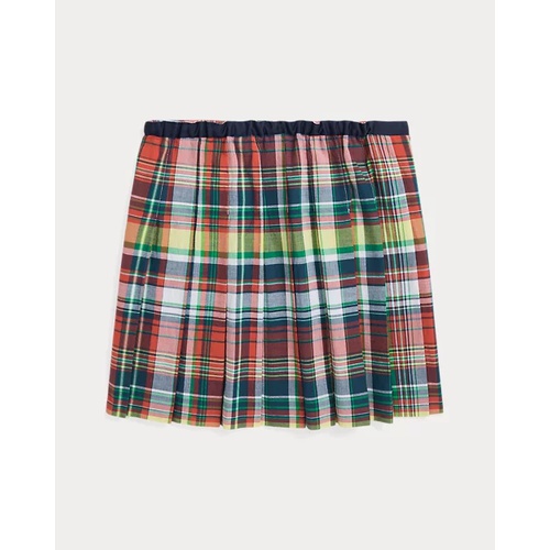 폴로 랄프로렌 Pleated Cotton Madras Skirt