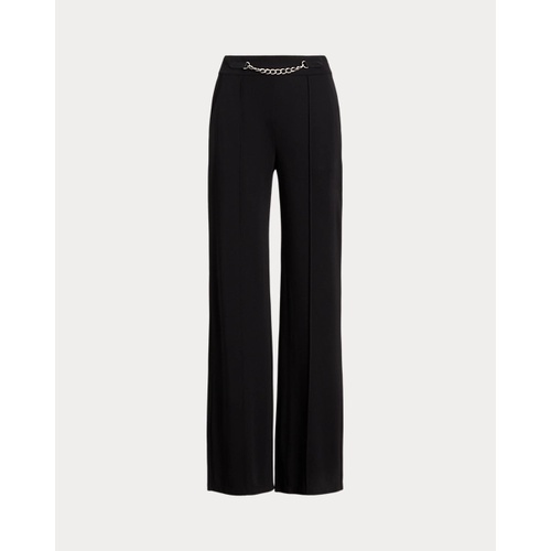 폴로 랄프로렌 Chain-Trim Pleated Jersey Wide-Leg Pant