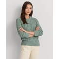 Aran-Knit Cotton-Blend Crewneck Sweater