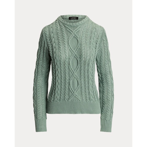 폴로 랄프로렌 Aran-Knit Cotton-Blend Crewneck Sweater