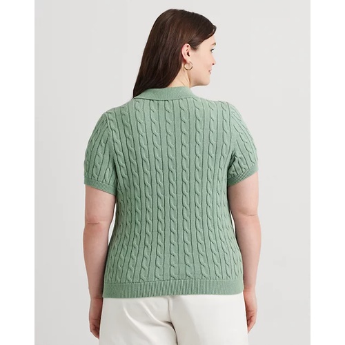 폴로 랄프로렌 Cable-Knit Cotton Polo Sweater