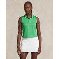 Crop Tailored Fit Sleeveless Polo Shirt