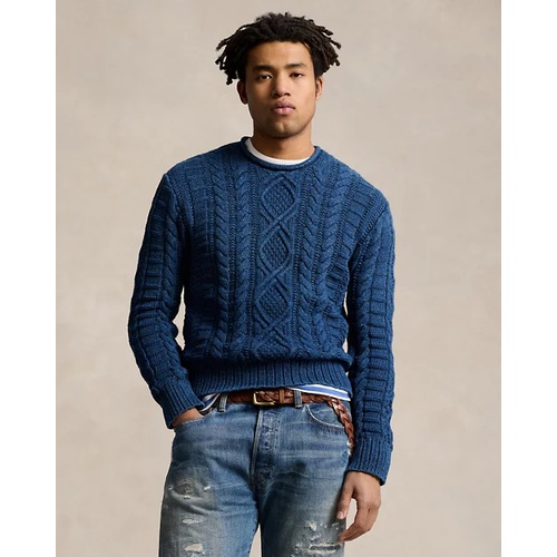 폴로 랄프로렌 Indigo-Dyed Cotton Fisherman's Sweater
