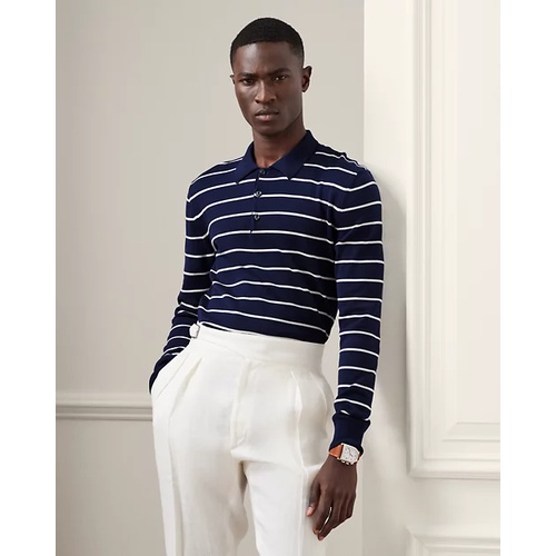 폴로 랄프로렌 Striped Cotton Polo-Collar Sweater