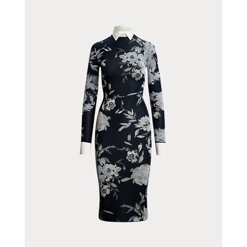 폴로 랄프로렌 Floral Jacquard Sweater Day Dress