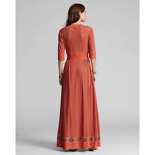 폴로 랄프로렌 Print Cotton-Linen Jersey Dress