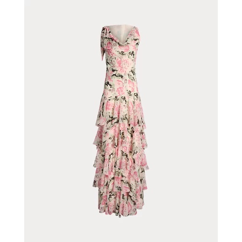 폴로 랄프로렌 Floral Crinkle Georgette Tiered Gown