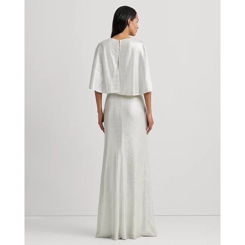 폴로 랄프로렌 Metallic Knit Twist-Front Cape Gown