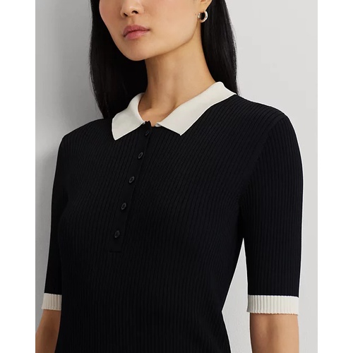 폴로 랄프로렌 Two-Tone Rib-Knit Polo Sweater Dress