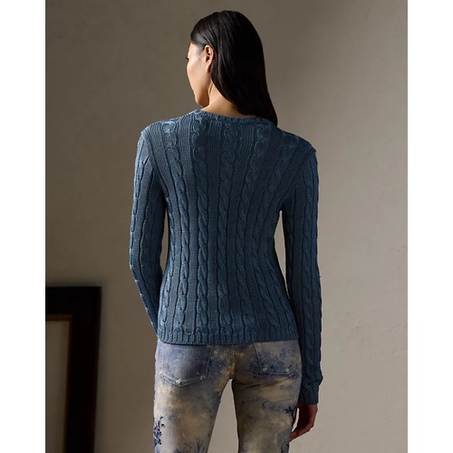 폴로 랄프로렌 Cable-Knit Silk Crewneck Sweater