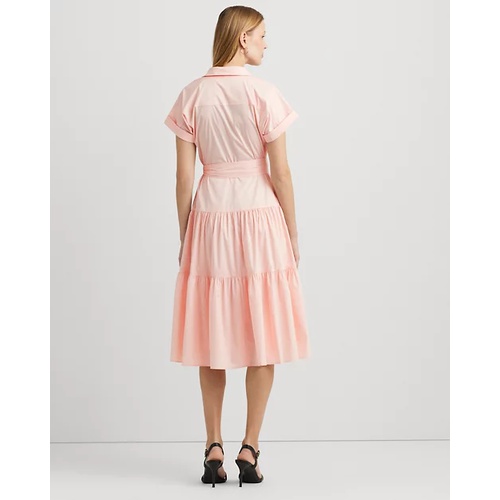 폴로 랄프로렌 Belted Cotton-Blend Tiered Dress