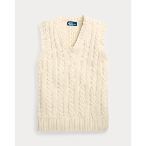 폴로 랄프로렌 Aran-Knit Cotton-Cashmere Sweater Vest