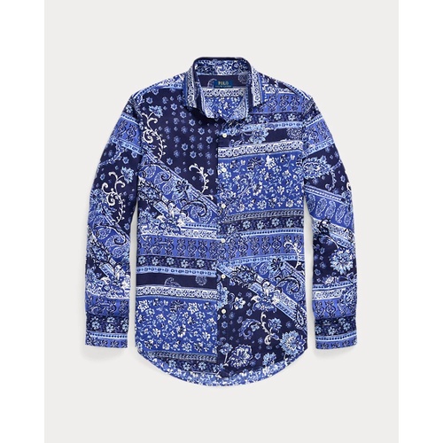 폴로 랄프로렌 Classic Fit Patchwork-Print Linen Shirt