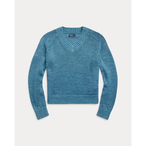 폴로 랄프로렌 Linen-Cotton V-Neck Sweater