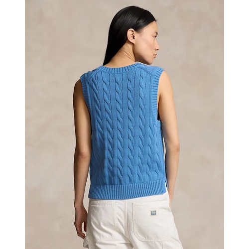 폴로 랄프로렌 Cable-Knit Cotton V-Neck Sweater Vest