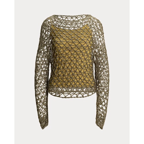폴로 랄프로렌 Metallic Hand-Crocheted Boatneck Sweater