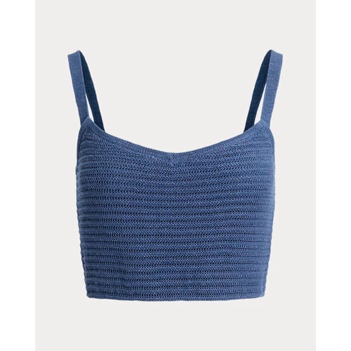폴로 랄프로렌 Linen-Cotton Cropped Sweater Tank Top