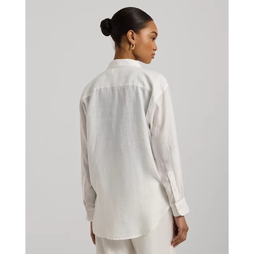 폴로 랄프로렌 Oversize Floral Eyelet-Logo Linen Shirt