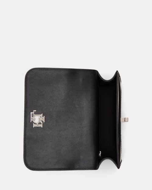 폴로 랄프로렌 Patent-Leather-Trim Medium Sophee Bag