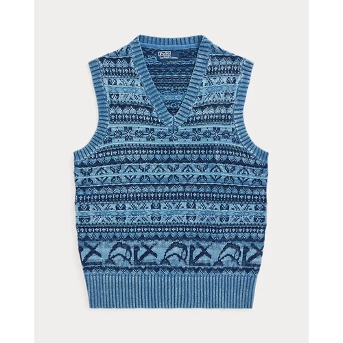 폴로 랄프로렌 Fair Isle Indigo Cotton Sweater Vest
