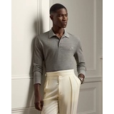 Wool Pique Long-Sleeve Polo Shirt