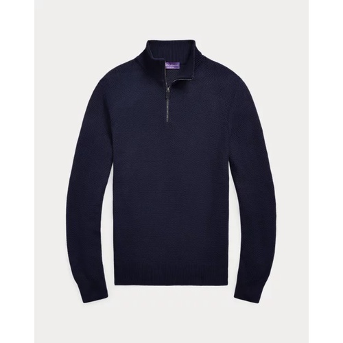 폴로 랄프로렌 Textured Silk-Cotton Quarter-Zip Sweater