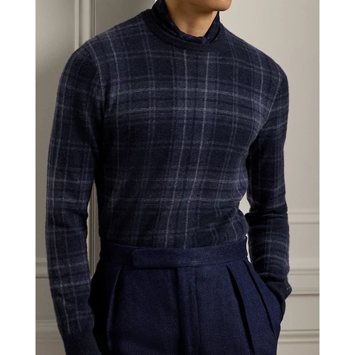 폴로 랄프로렌 Plaid Cashmere Crewneck Sweater