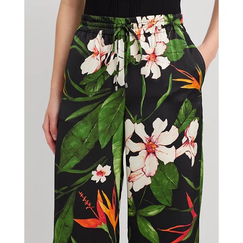 폴로 랄프로렌 Floral Satin Charmeuse Wide-Leg Pant