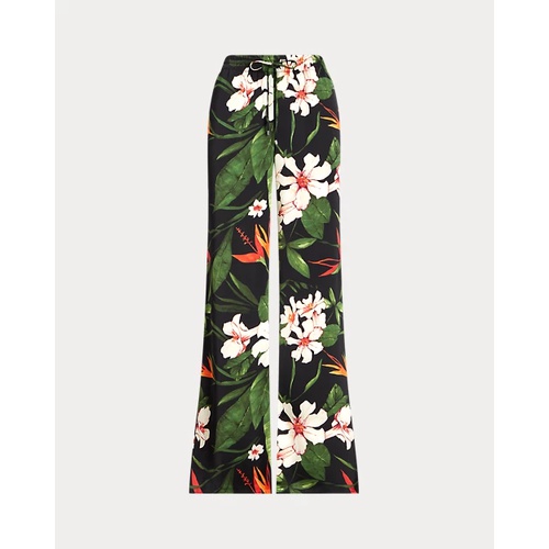 폴로 랄프로렌 Floral Satin Charmeuse Wide-Leg Pant