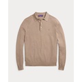 Textured Silk-Cotton Polo-Collar Sweater