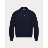 Textured Silk-Cotton Polo-Collar Sweater
