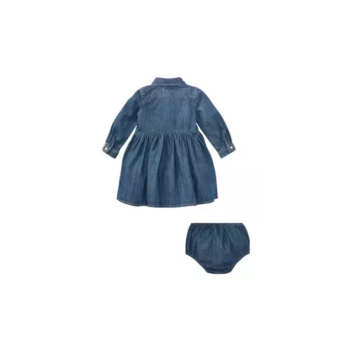 폴로 랄프로렌 Infant Girls Denim Shirtdress and Bloomer