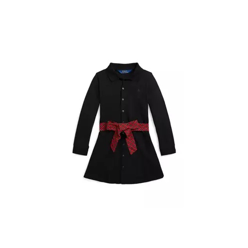 폴로 랄프로렌 Girls 4-6x Plaid-Sash Knit Oxford Dress