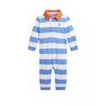 Baby Boys Striped Cotton Jersey Rugby Coverall
