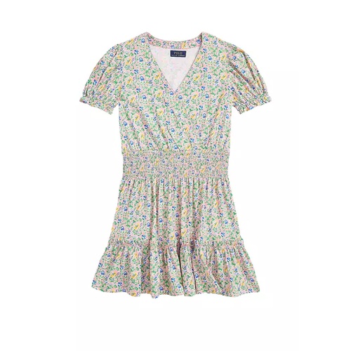폴로 랄프로렌 Girls 7-16 Floral Faux-Wrap Cotton Jersey Dress