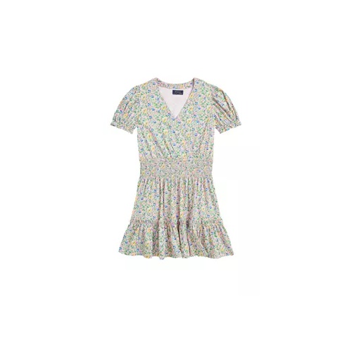 폴로 랄프로렌 Girls 7-16 Floral Faux-Wrap Cotton Jersey Dress