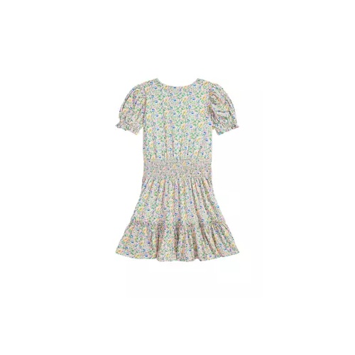 폴로 랄프로렌 Girls 7-16 Floral Faux-Wrap Cotton Jersey Dress