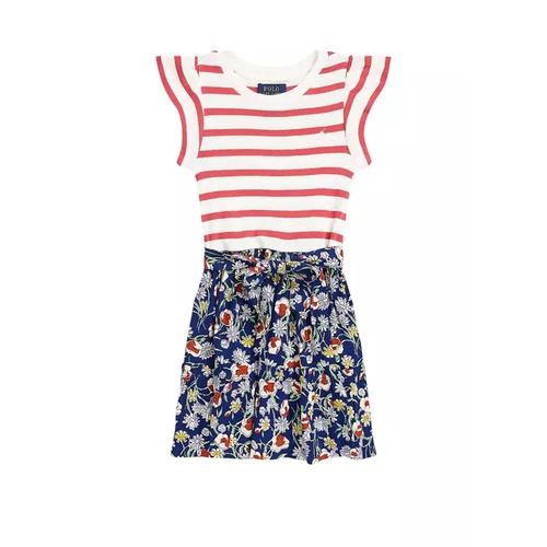 폴로 랄프로렌 Girls 2-6x Striped & Floral Cotton-Blend Dress