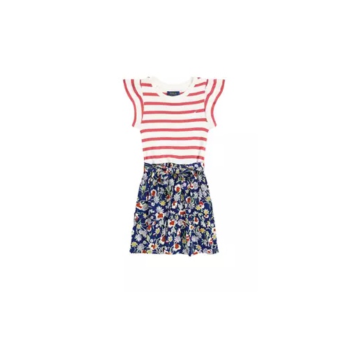 폴로 랄프로렌 Girls 2-6x Striped & Floral Cotton-Blend Dress