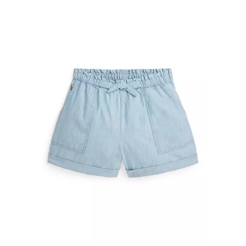 폴로 랄프로렌 Girls 7-16 Cotton Chambray Camp Shorts