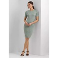 Womens Cable-Knit Short-Sleeve Sweater Dress