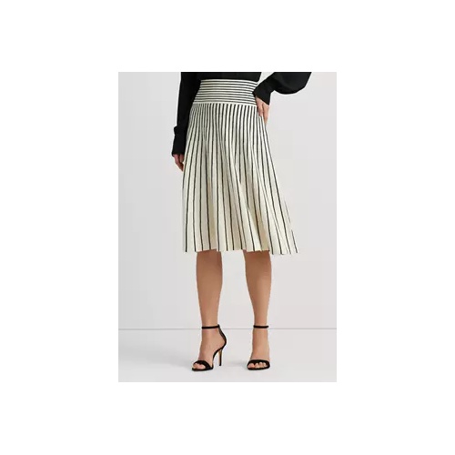 폴로 랄프로렌 Womens Striped Cotton-Blend Midi Skirt
