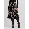 Floral Pleated Georgette Midi Skirt