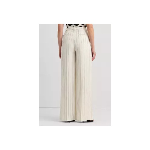 폴로 랄프로렌 Striped Linen Blend Wide Leg Pants