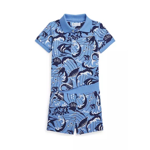 폴로 랄프로렌 Baby Boys Reef-Print Cotton Polo Shirt & Short Set