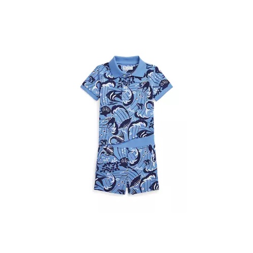 폴로 랄프로렌 Baby Boys Reef-Print Cotton Polo Shirt & Short Set