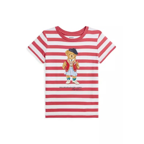 폴로 랄프로렌 Girls 2-6x Striped Polo Bear Cotton Jersey T-Shirt
