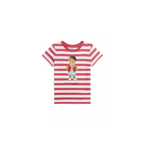 폴로 랄프로렌 Girls 2-6x Striped Polo Bear Cotton Jersey T-Shirt
